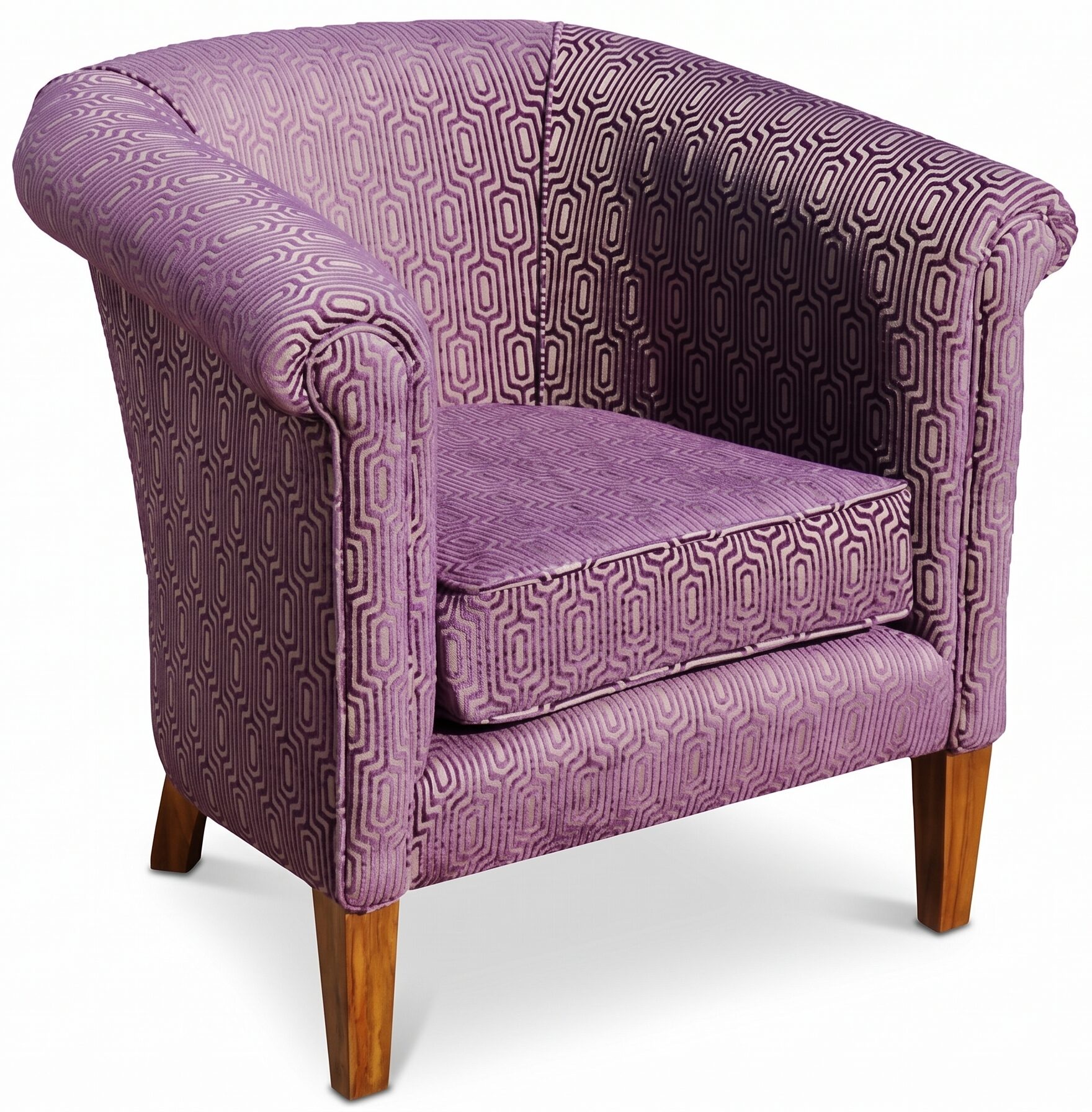 tub chair lilac pattern